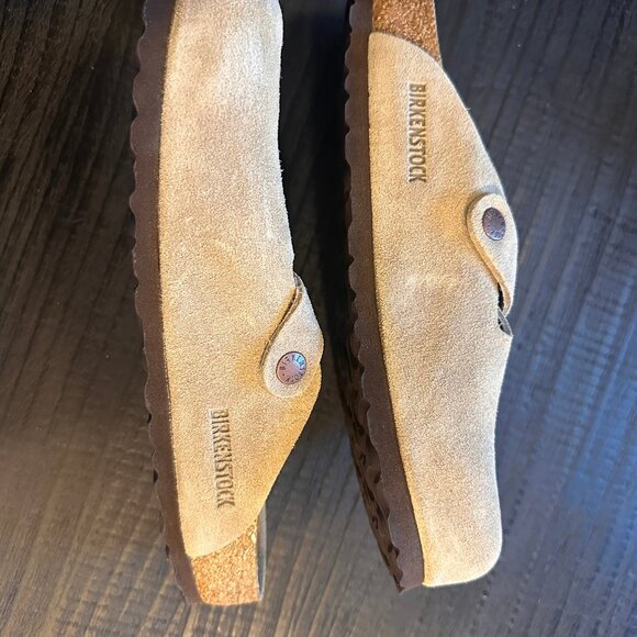 Birkenstock Boston Clog Taupe Suede Soft Footbed 38 US 7.5 8 NWT - Picture 6 of 9